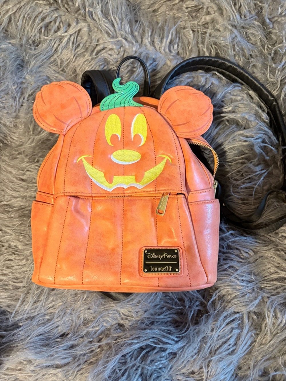 Loungefly Orange Pumpkin Mickey Ear Mini Backpack